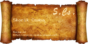 Skorik Csaba névjegykártya